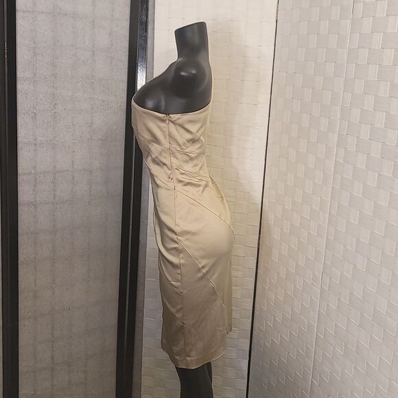 BRAND NEW CALVIN KLEIN STRETCH SILK SATIN ONE SHOULDER SHEATH DRESS - Picture 6 of 12